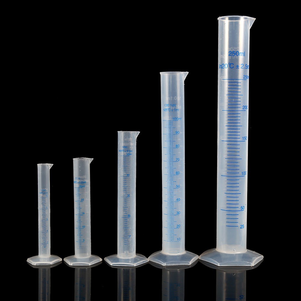 JAOMON 10 Pezzi di Cilindri Graduati in Plastica e Set di Bicchieri Insegnamento e Formazione con 5 Cilindri Graduati e 5 Bicchieri Graduati Materiale PP Sicuro Durevole per Esperimenti 