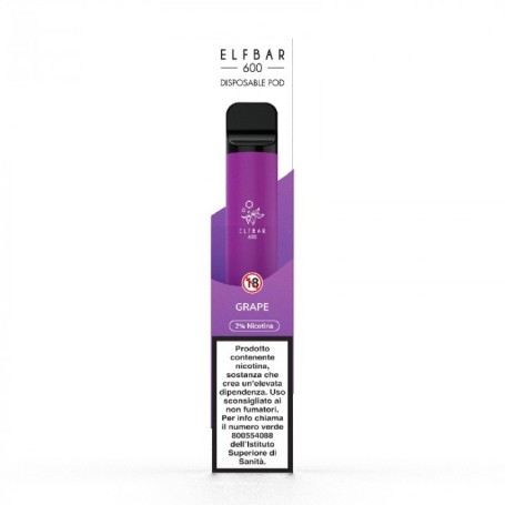 ELFBAR 600 PUFF GRAPE SIGARETTA USA E GETTA ⋆ Farmacondo