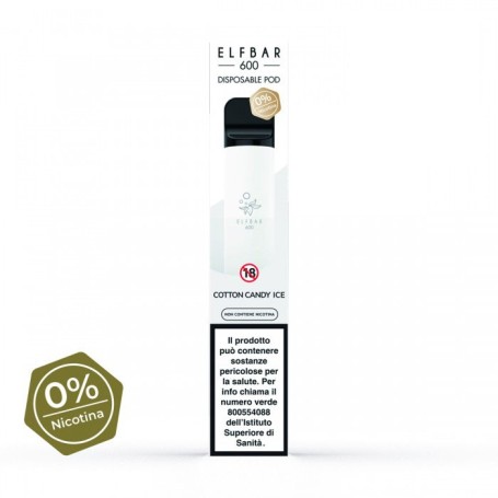 ELFBAR 600 COTTON CANDY ICE Senza Nicotina (PBL)