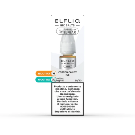 Elfliq Cotton Candy Ice Liquido Pronto 10ml ElfBar Elfliq By Elfbar Liquidi Pronti tpd 10ml svapo