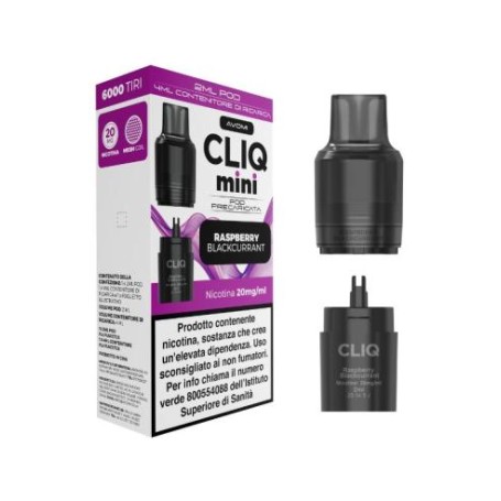 CLIQ Mini Pod Precaricata RASPBERRY BLACKCURRANT (parte da 2ml)